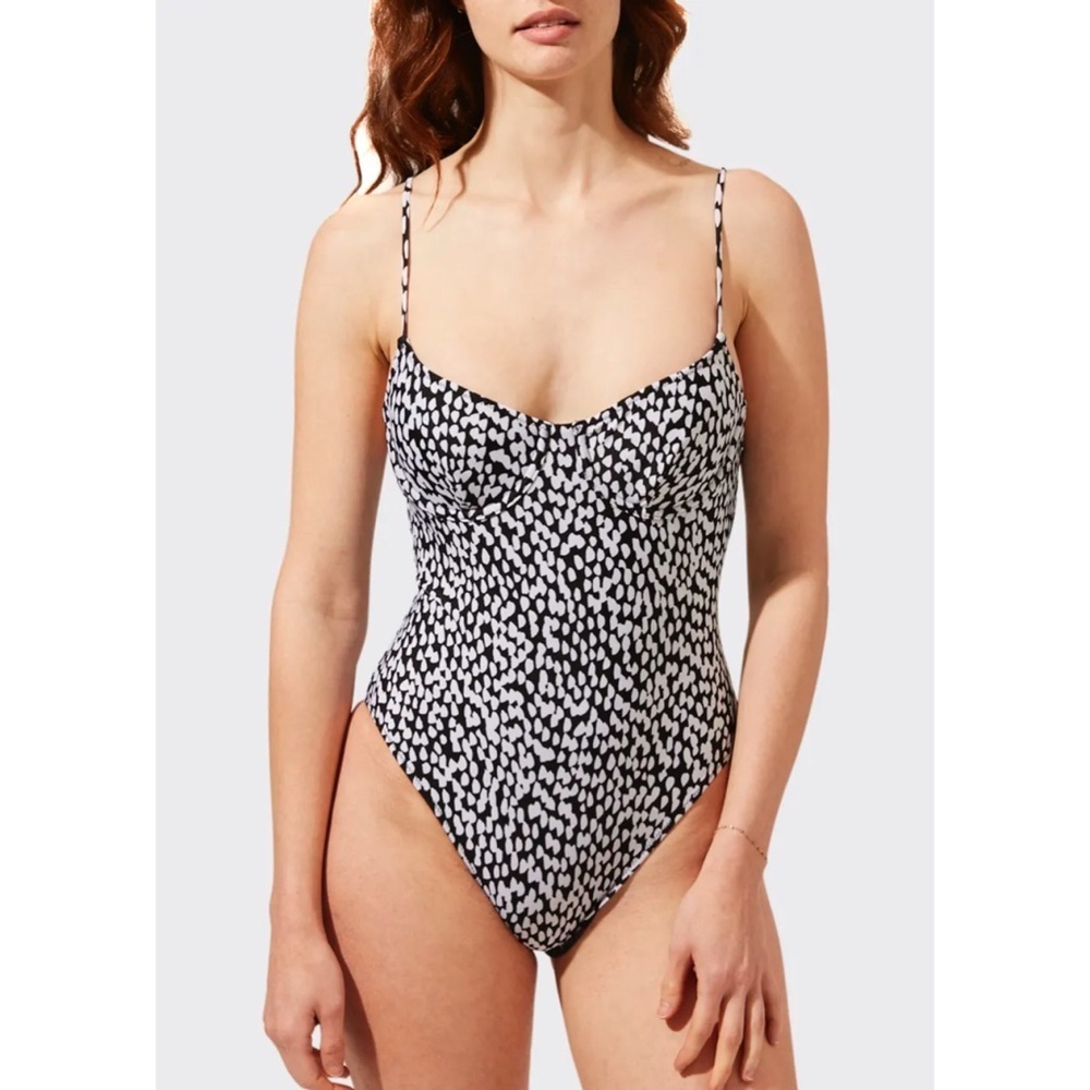 NWT Solid & Striped The Taylor Painted Dot One Piece Swimsuit Sz S